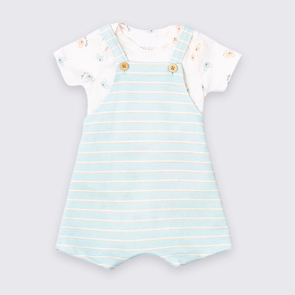 Conjunto Bebê Jardineira e Body Coala Yoyo Baby