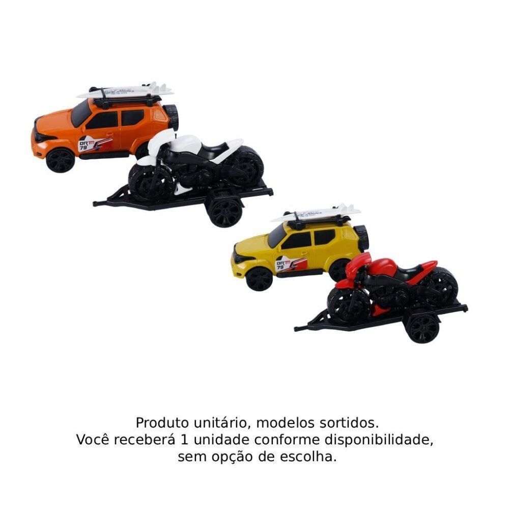 Conjunto Carrinho com Moto e Prancha Orange Toys - Sortido