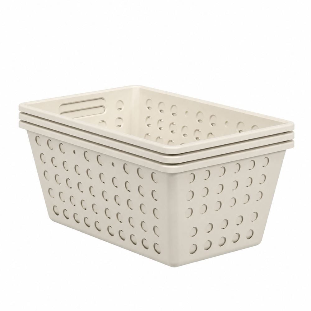Conjunto Cesto Organizador One 4,7 Litros Coza 3 Peças - Bege