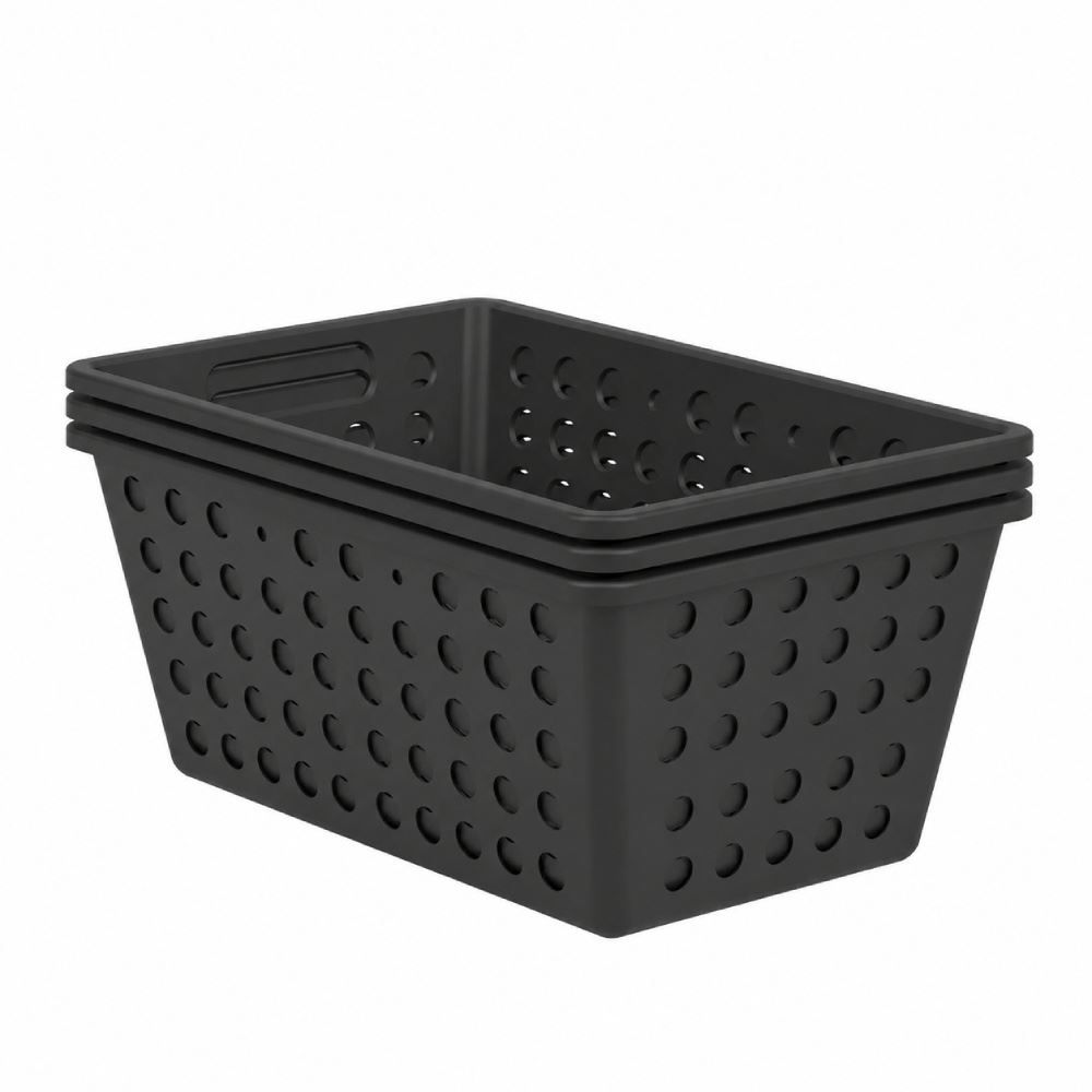 Conjunto Cesto Organizador One 4,7 Litros Coza 3 Peças - Preto