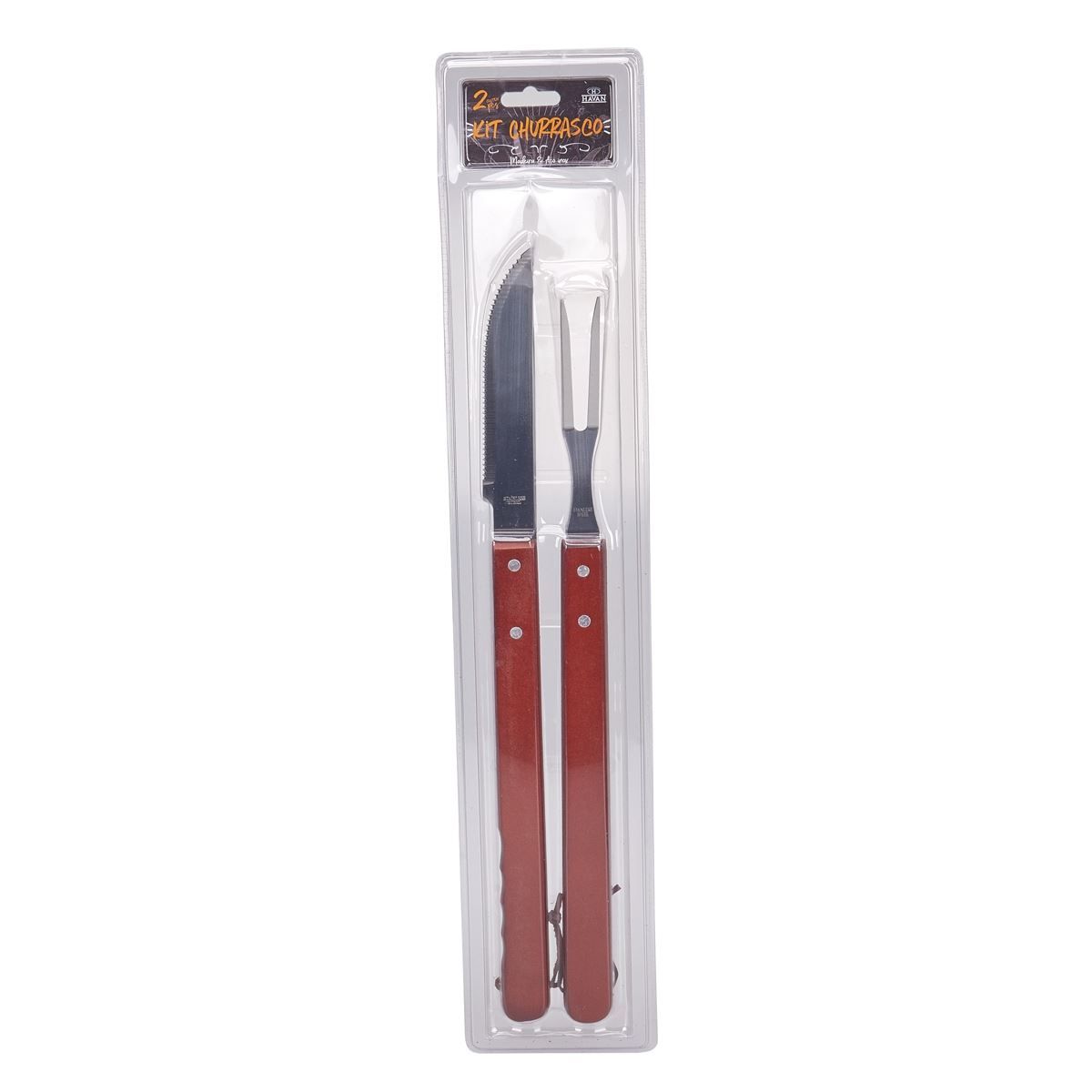 Conjunto Garfo e Faca para Churrasco 2 peças Havan - Inox
