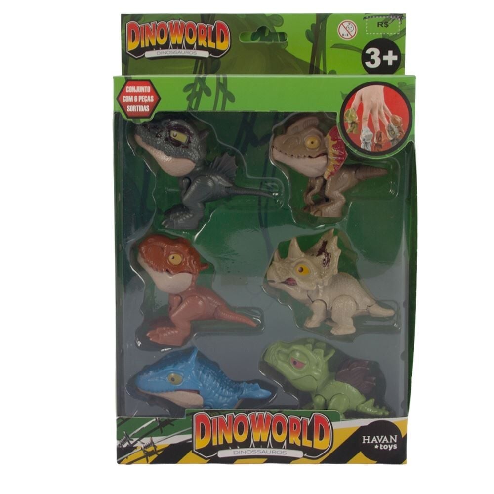 Conjunto Dinossauros Dino World Havan Toys 6 Peças - Sortido