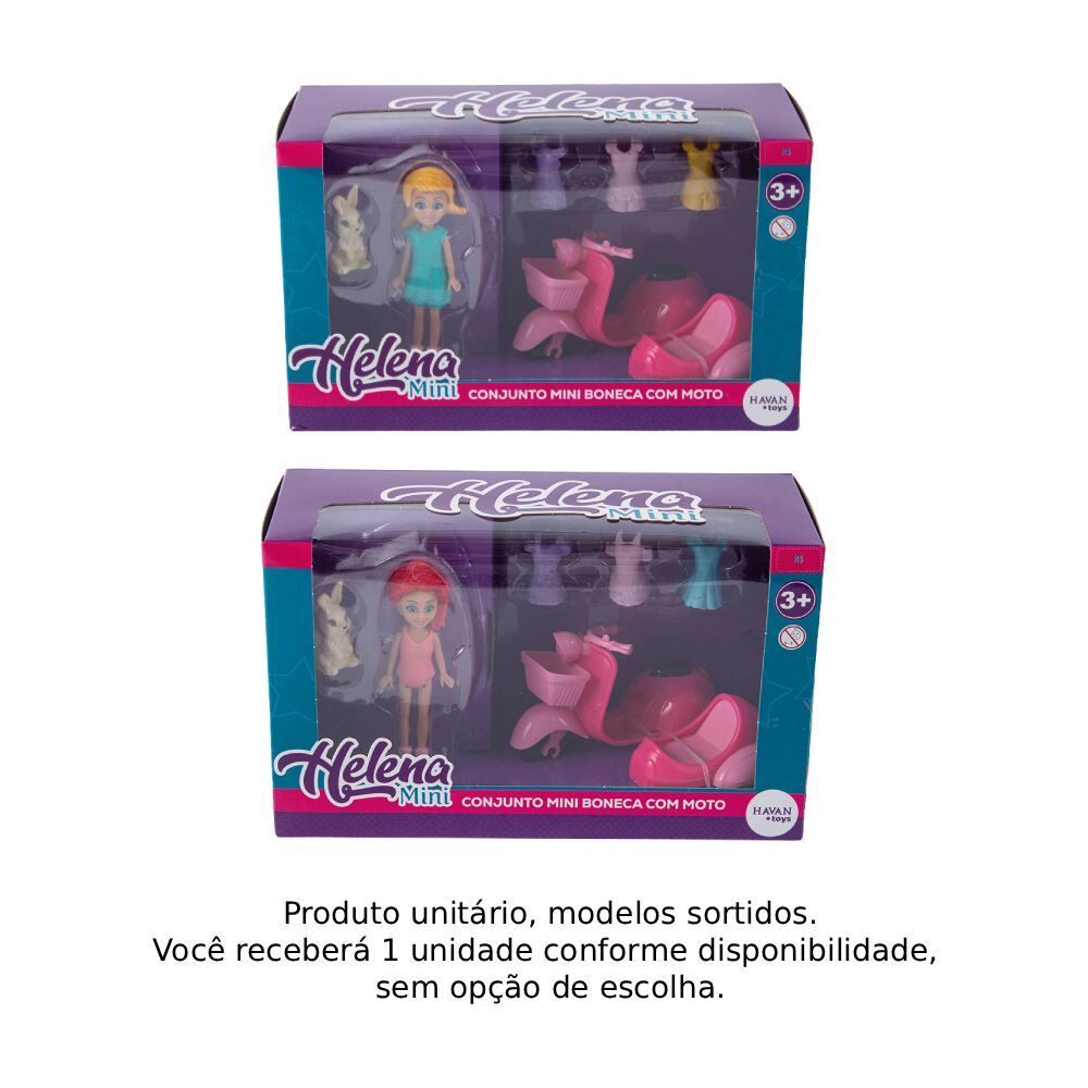 Conjunto Mini Bonecas Helena com Moto Havan Toys - Sortido