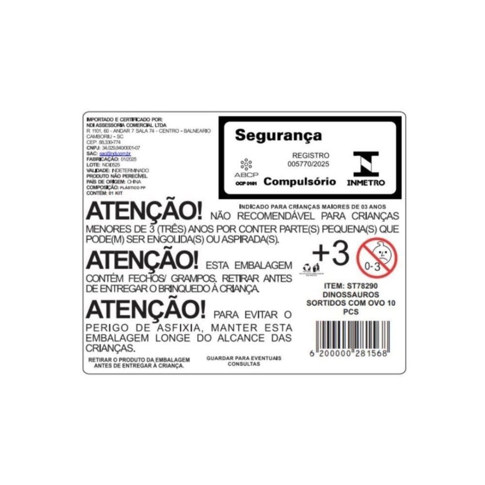 Conjunto Ovo De Dinossauros 10 Peças Havan Toys - Havan Toys
