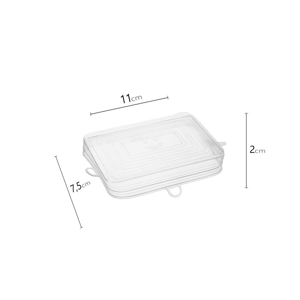 Conjunto Tampas Quadradas Flexíveis Lyor - 6 Peças