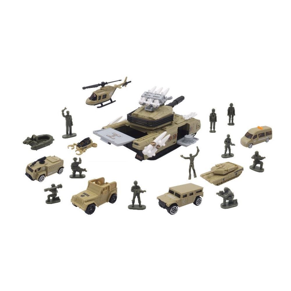 Conjunto Tanque Transporte Militar 19 Peças Havan Toys - ST85135