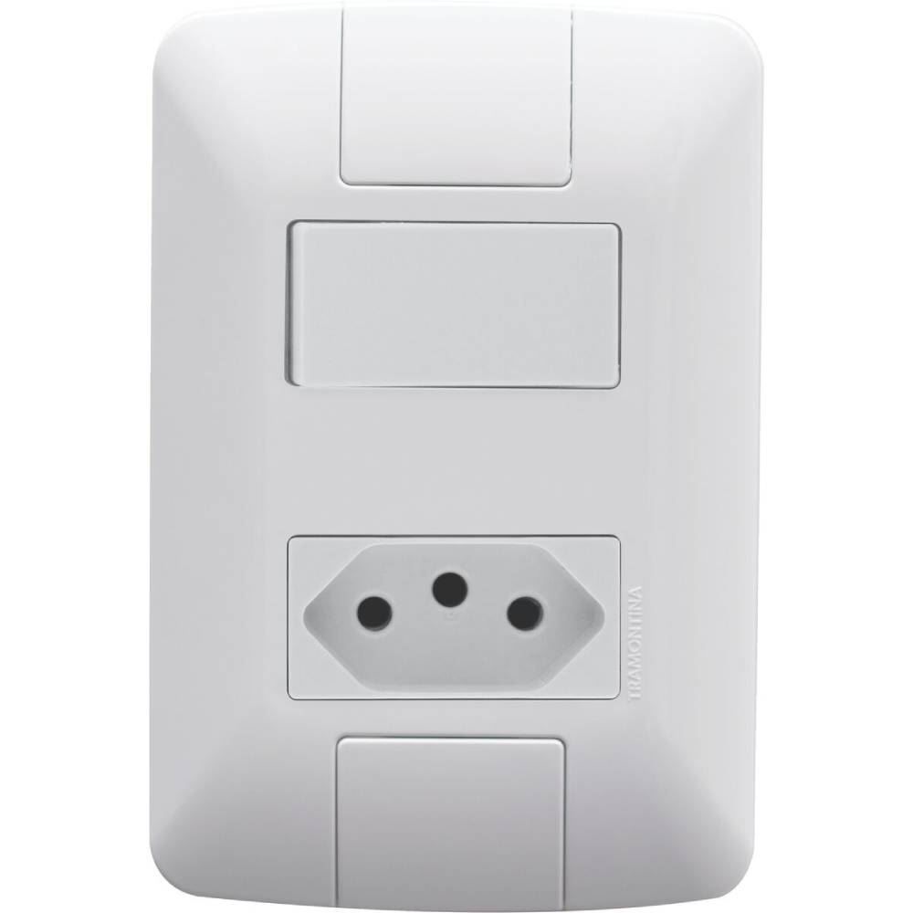 Conjunto1 Interruptor E 1 Tomada Simples 6 A 250 V Tramontina - 57241064