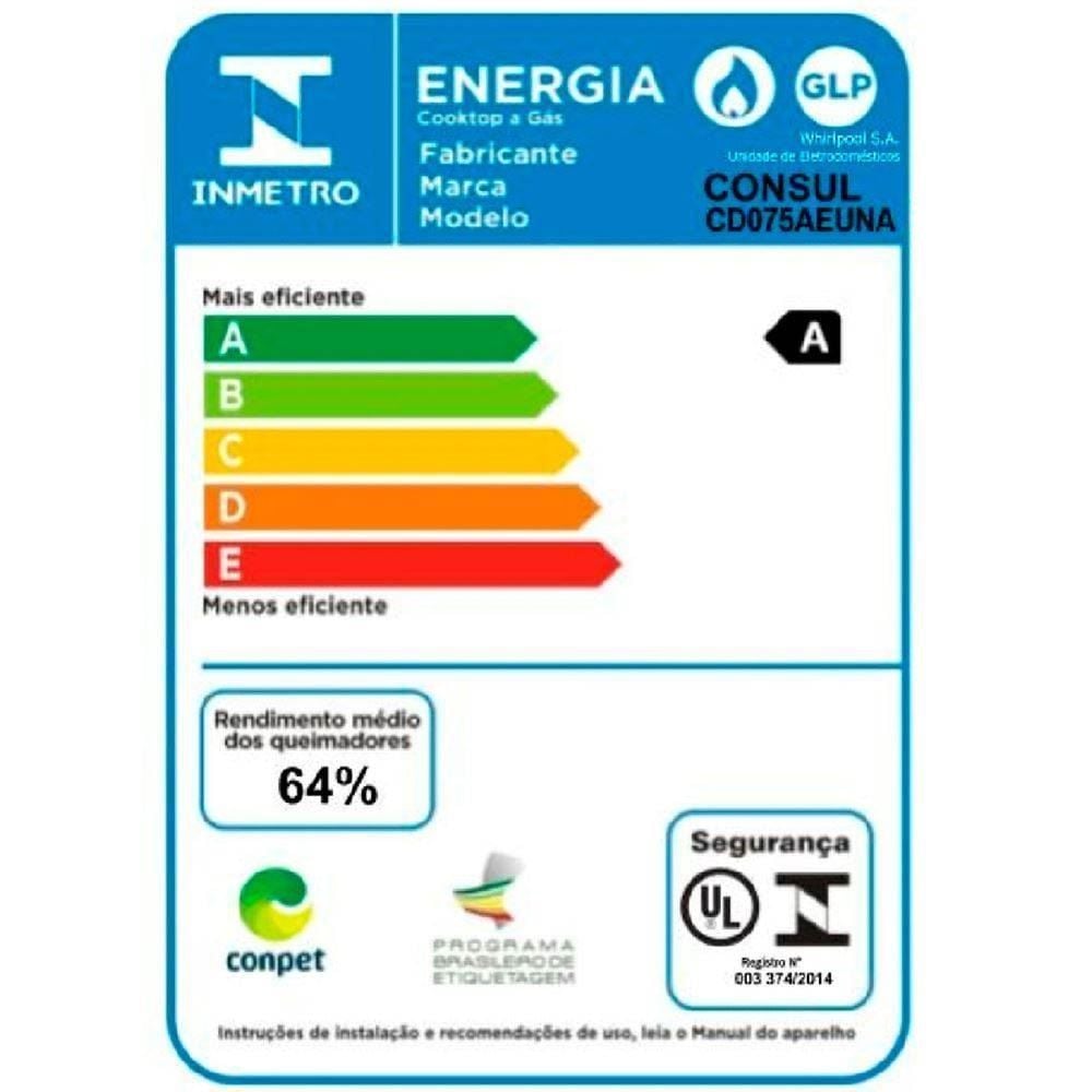 Fogão Cooktop 5 Bocas Acendimento Automático Consul - Bivolt