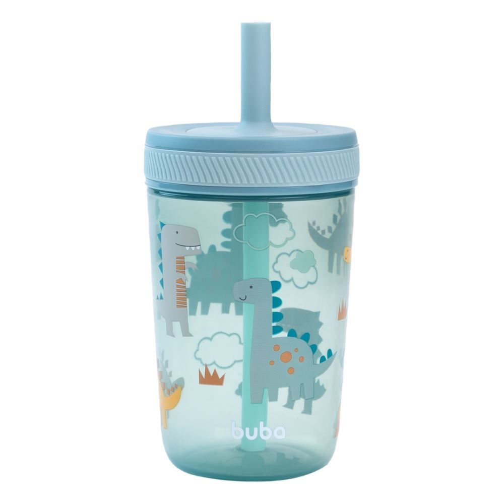 Copo com Canudo Antivazamento Magic 400Ml Buba - DINO