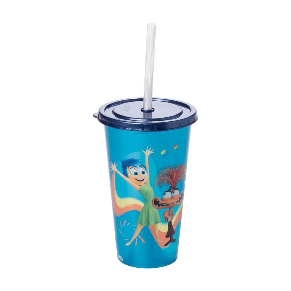 Copo Com Canudo Divertidamente Plasútil 500Ml - Sortido