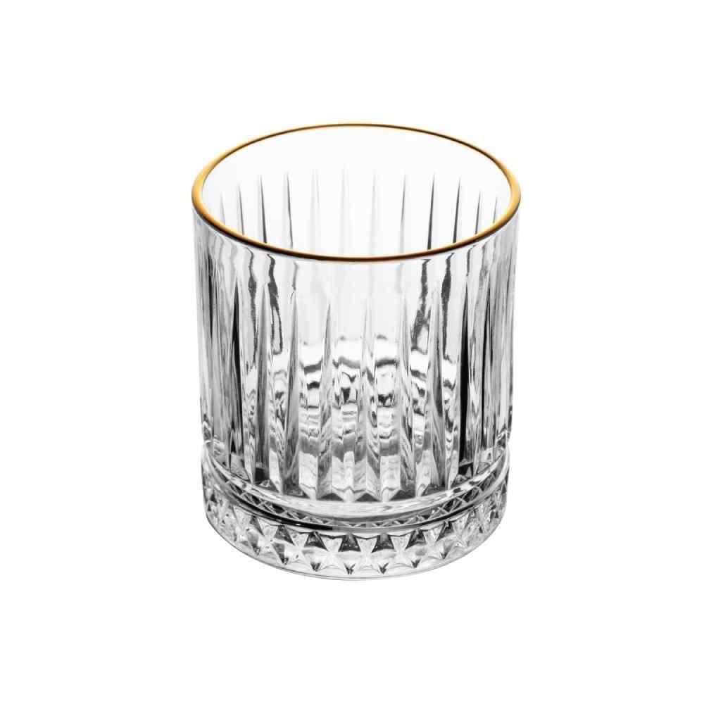 Copo De Cristal Com Filete Dourado Lyor - 330ml