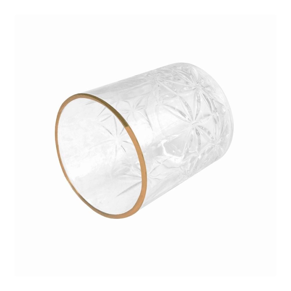 Copo de Whisky Flower Havan Casa 330Ml - Filete Dourado
