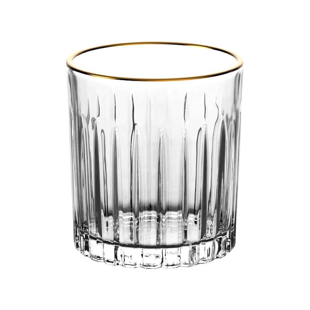 Copo De Whisky Soho Filete Dourado L'hermitage 310 Ml - Vidro