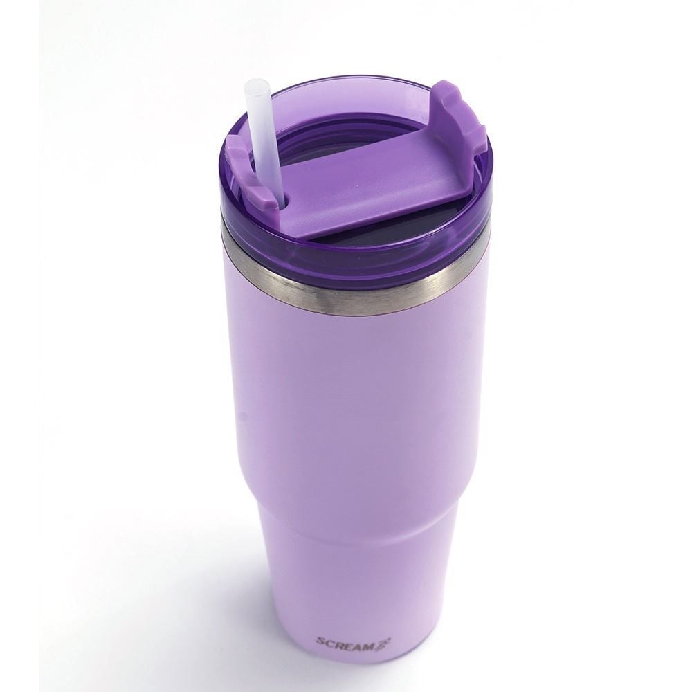 Copo Térmico Com Canudo Lilás Scream Havan Casa - 900Ml