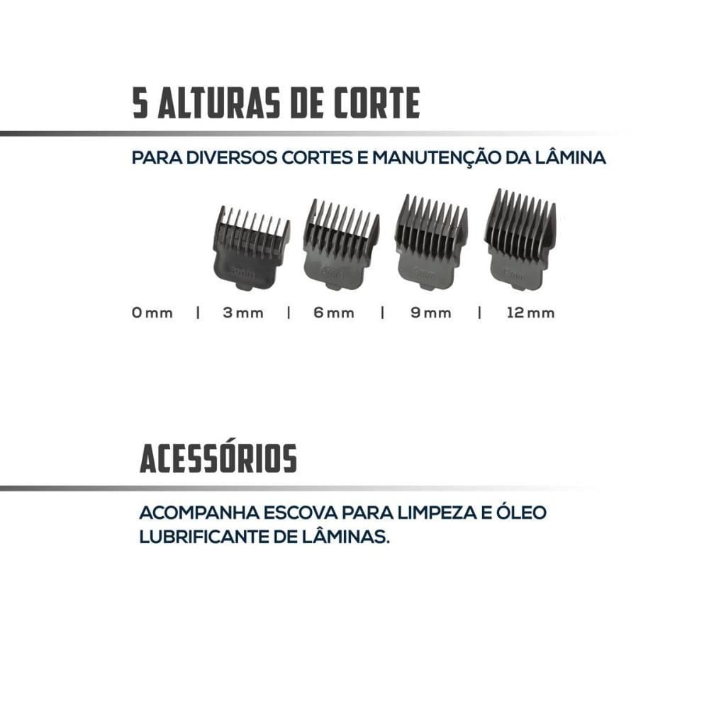 Máquina De Cortar Cabelos Britânia Bcr20sg Sem Fio - Bivolt
