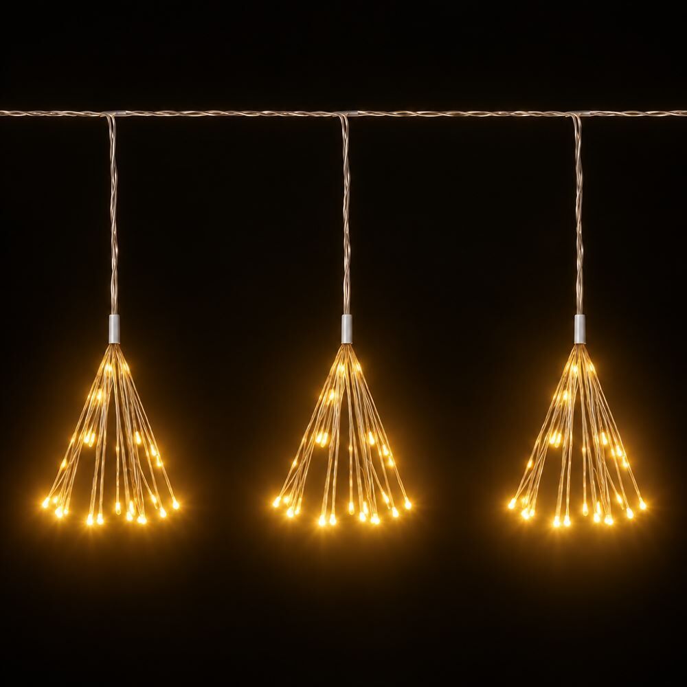 Cortina 900 Leds 10 Pendentes 6M 3000K Florarte - Bivolt