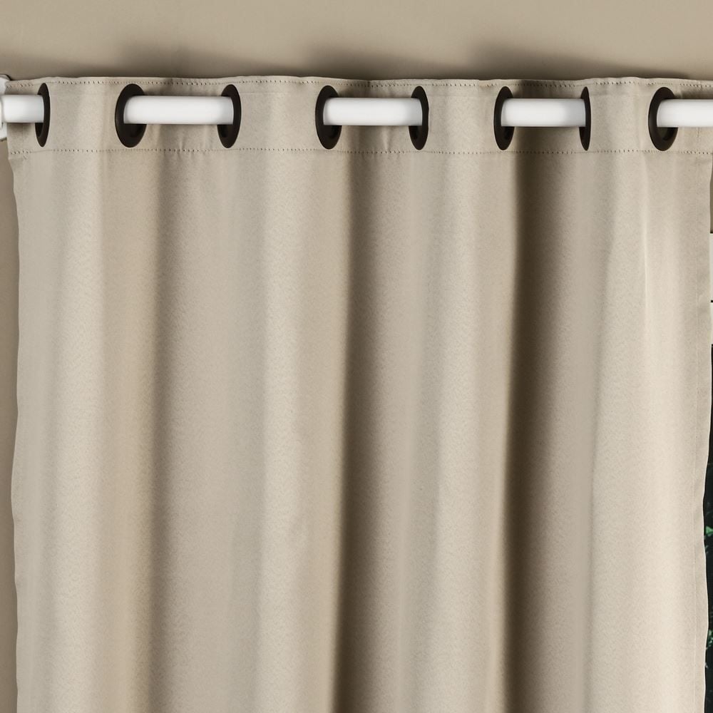 Cortina Para Quarto E Sala 2,60X2,30 M Corta Luz Tecido Brilho Liso - Marfim 