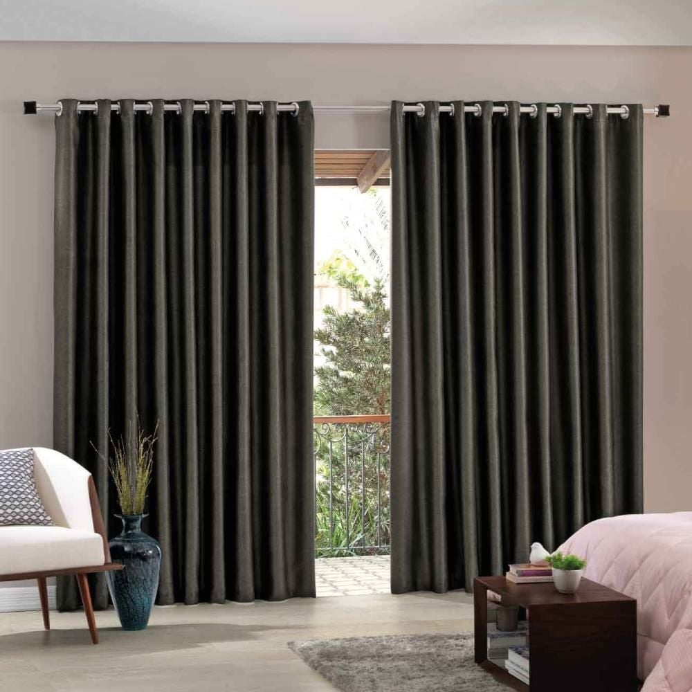 Cortina Corta Luz 5,40X2,80 Tecido Blend Havan Casa - Preto