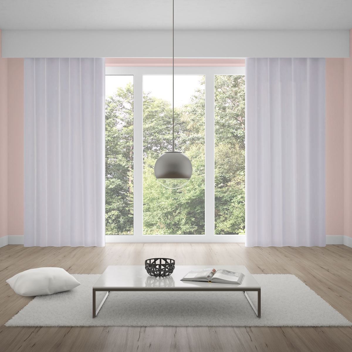 Cortina Duplex Lisa 5,40X2,50M Quarto E Sala - Branco