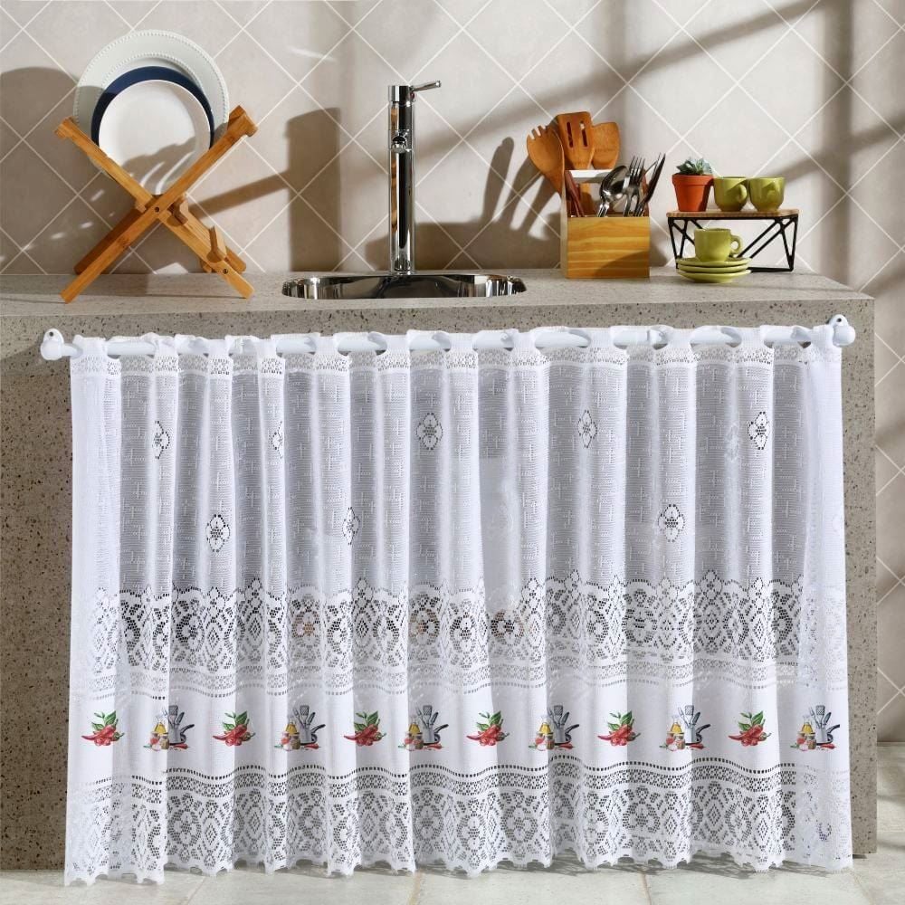 Cortina Valencia Para Cozinha Em Renda 200X80 Cm Havan Casa - Pimenta