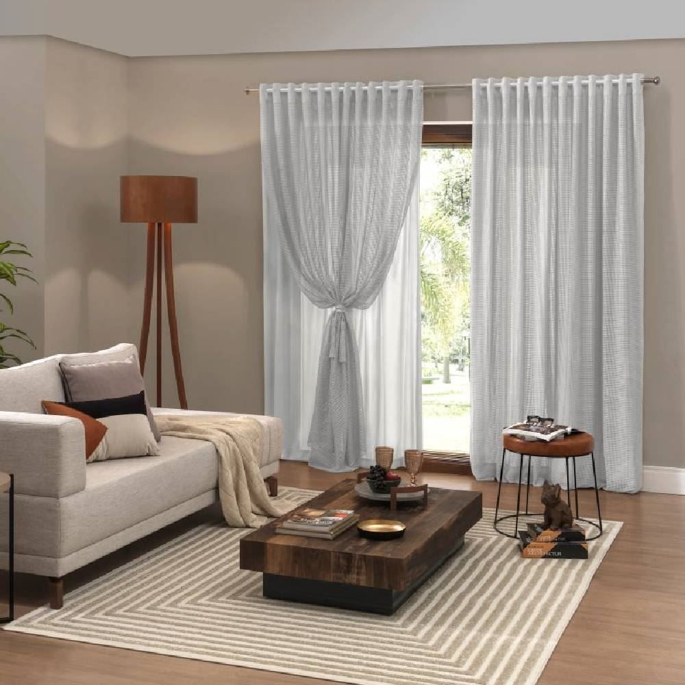 Cortina Para Quarto E Sala 2,60X2,30 M Ibiza De Renda Havan Casa - Off White