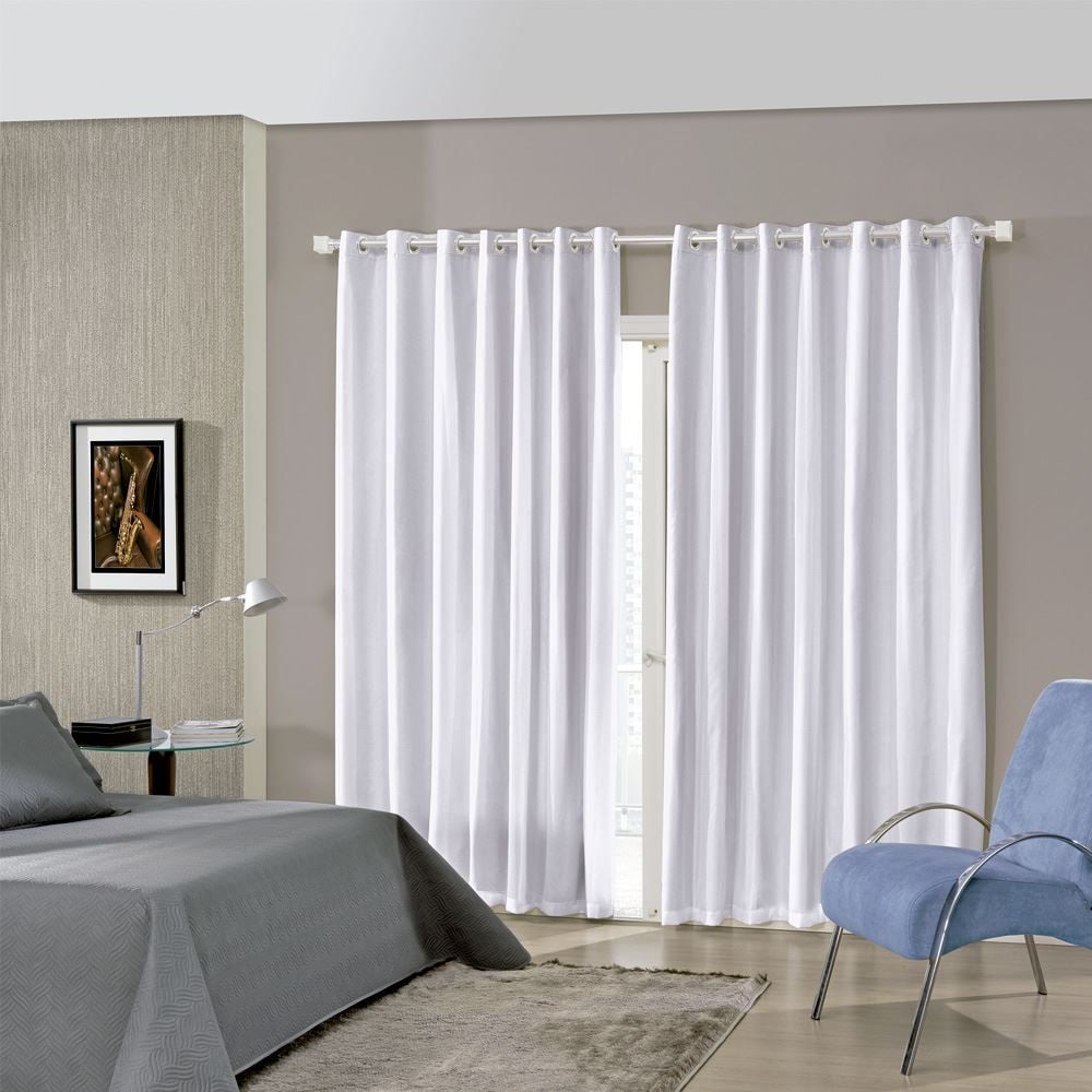 Cortina para Quarto e Sala 2,60X2,30 m Voil Bellini Havan Casa - Branco