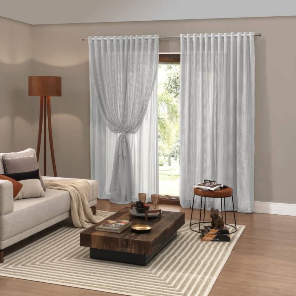 Cortina para Sala e Quarto 3,50M X 2,50 m com Forro Ibiza Havan Casa - Off White