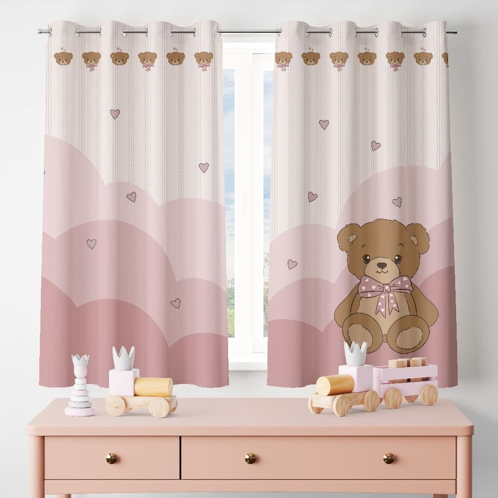 Cortina Quarto Havan Baby - URSO ROSA