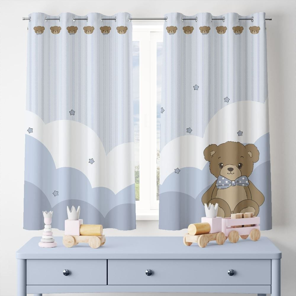 Cortina Quarto Havan Baby - URSO AZUL
