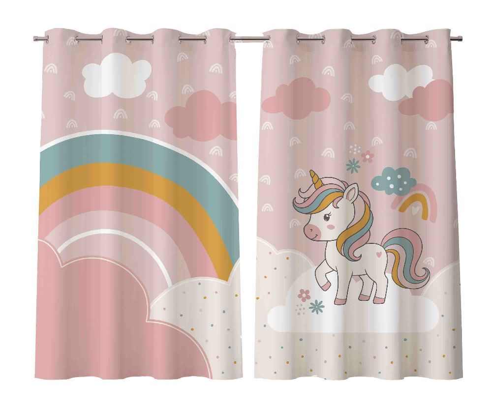Cortina Infantil para Quarto 2,60X1,70M Havan Baby - UNICORNIO