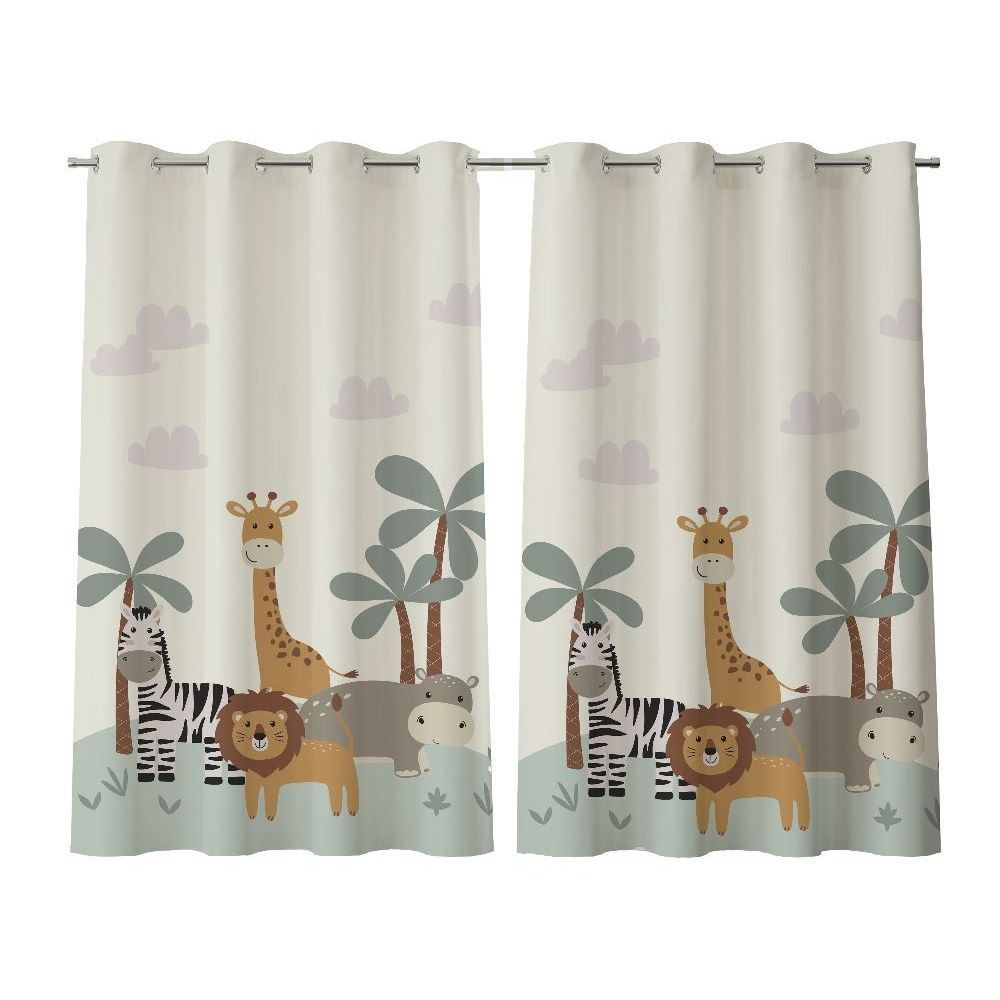 Cortina Infantil para Quarto 2,60X1,70M Havan Baby - SAFARI