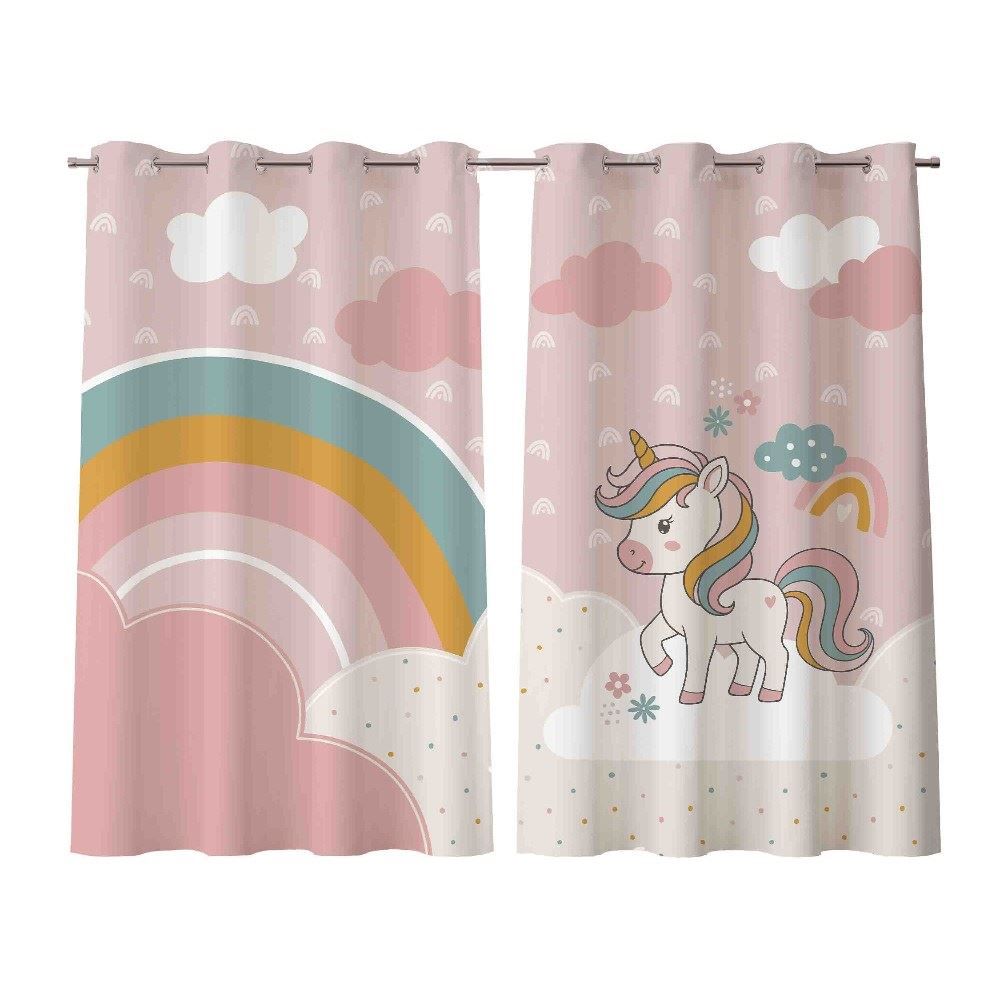 Cortina Infantil para Quarto 2,60X1,70M Havan Baby - UNICORNIO