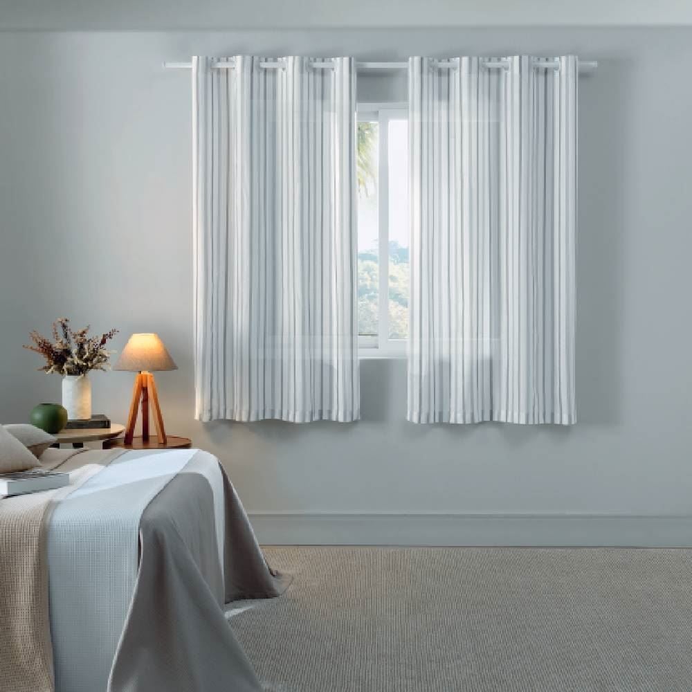 Cortina para Quarto e Sala 2,60X1,70 m Rústica Fiori Havan Casa - Nude