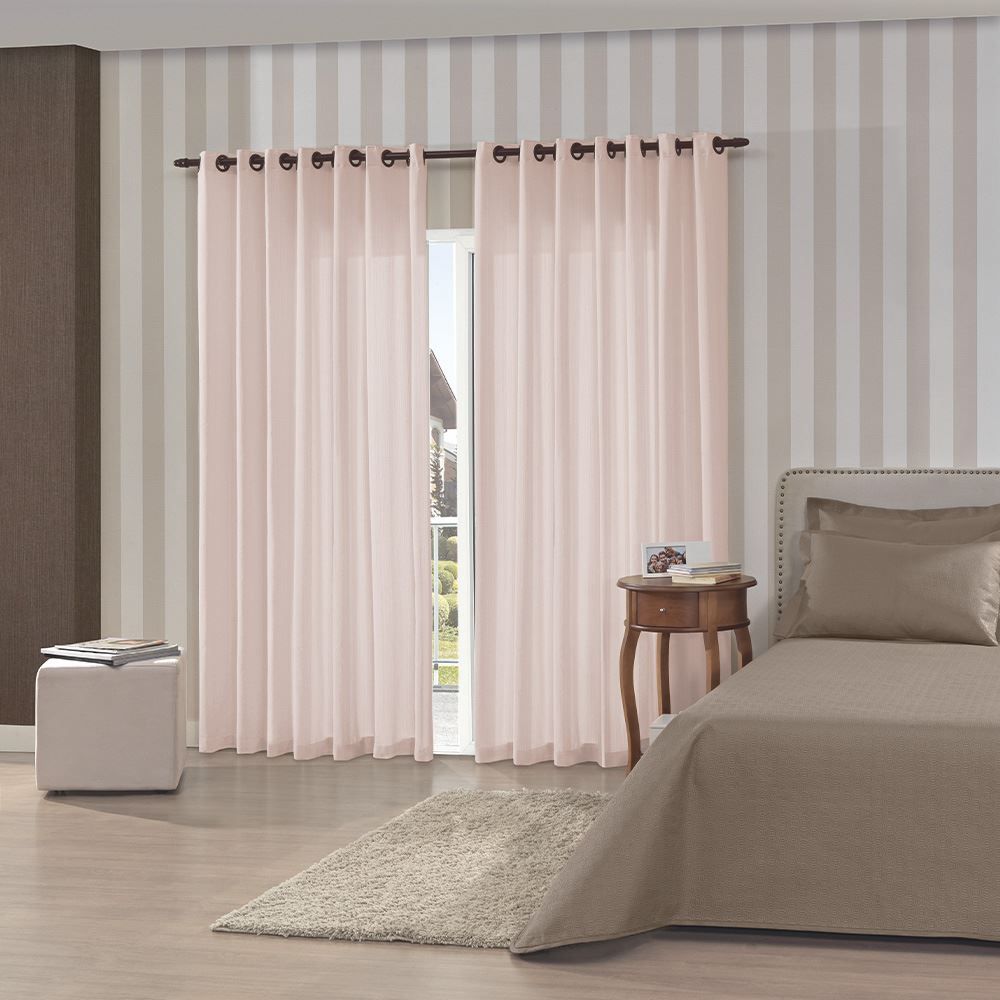 Cortina para Quarto e Sala 3,60X2,50 m Rústica Madri Havan Casa - AREIA