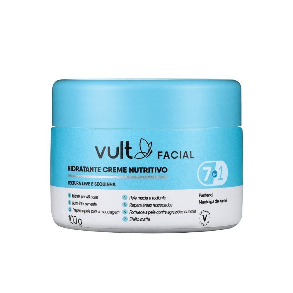 Creme Hidratante Facial 7 Em 1 Vult 100G - Care Nutritivo