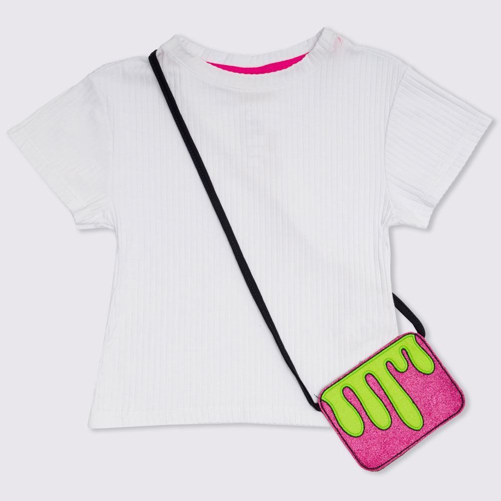 Cropped 4 a 10 anos Malha + Bolsa Marmelada