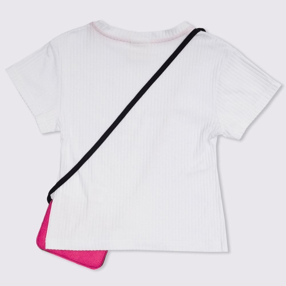 Cropped 4 a 10 anos Malha + Bolsa Marmelada