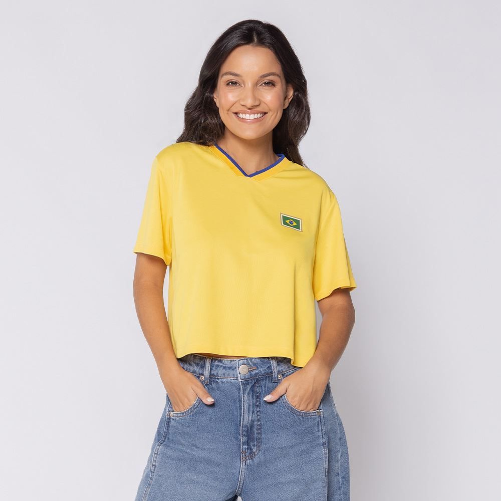 Cropped Feminino Brasil Dry Fit Scream