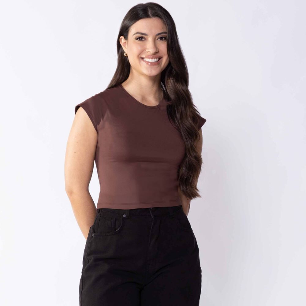 Cropped Feminino Com Manga Japonesa Boby Blues