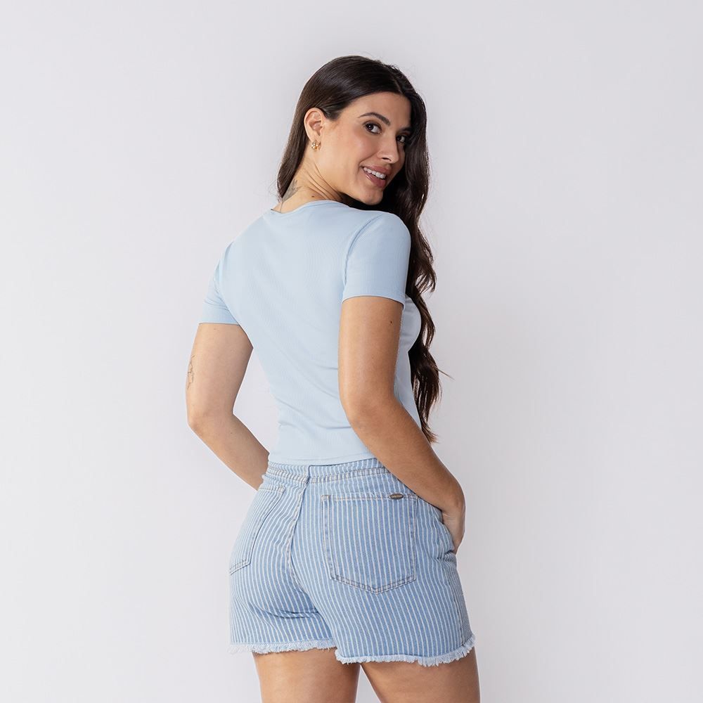 Cropped Feminino Manga Curta Boby Blues