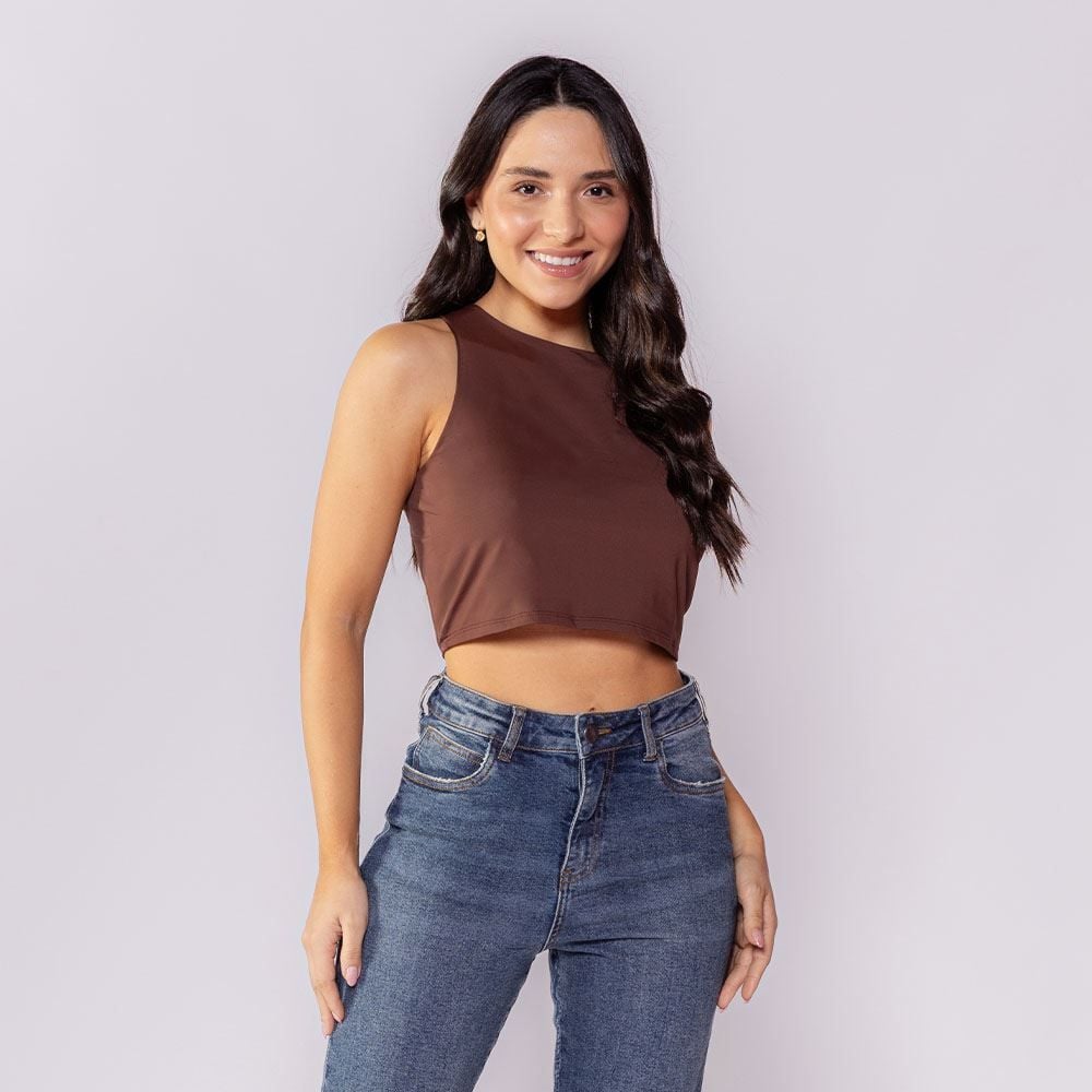 Cropped Regata Feminino Em Poliamida Boby Blues