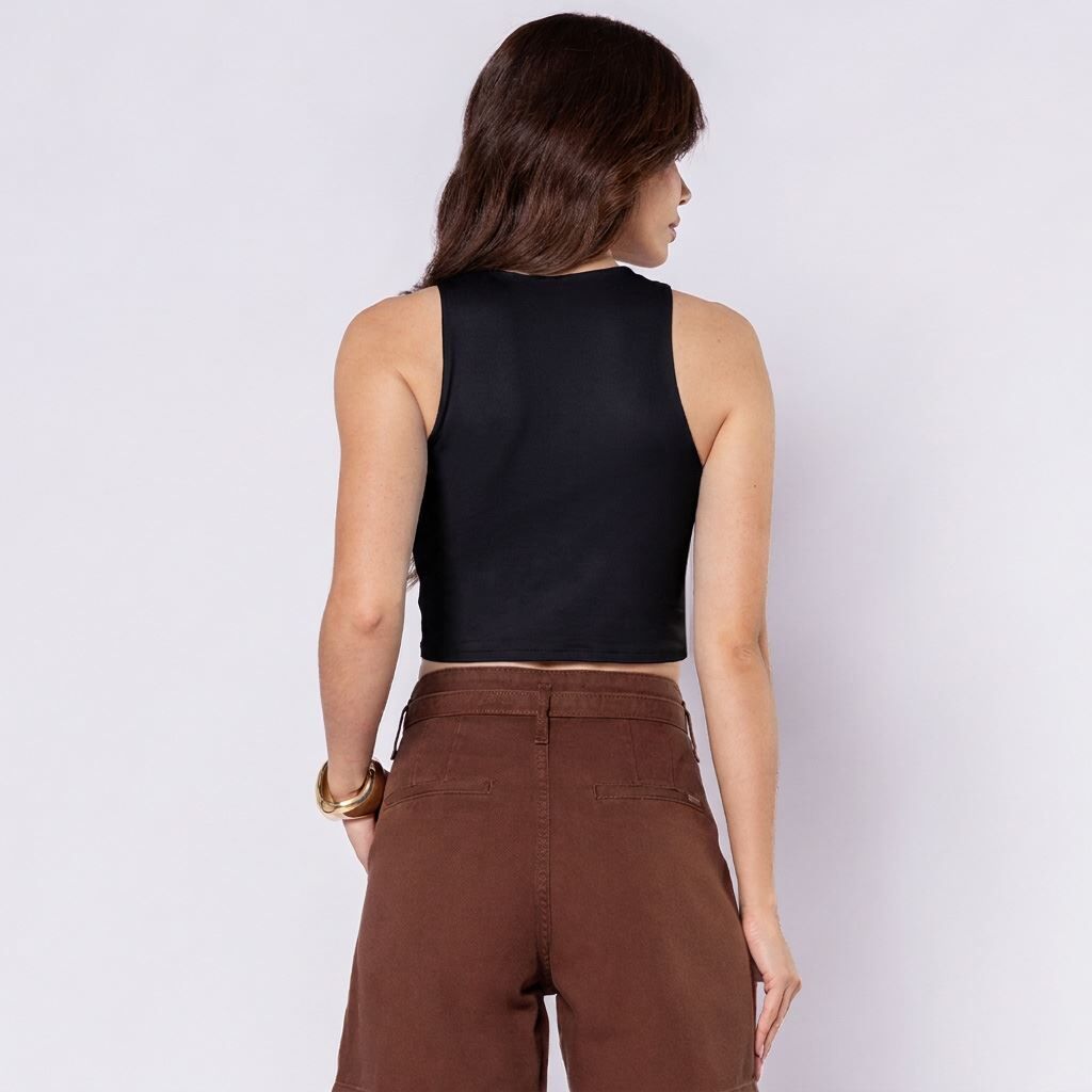 Cropped Regata Feminino Em Poliamida Boby Blues