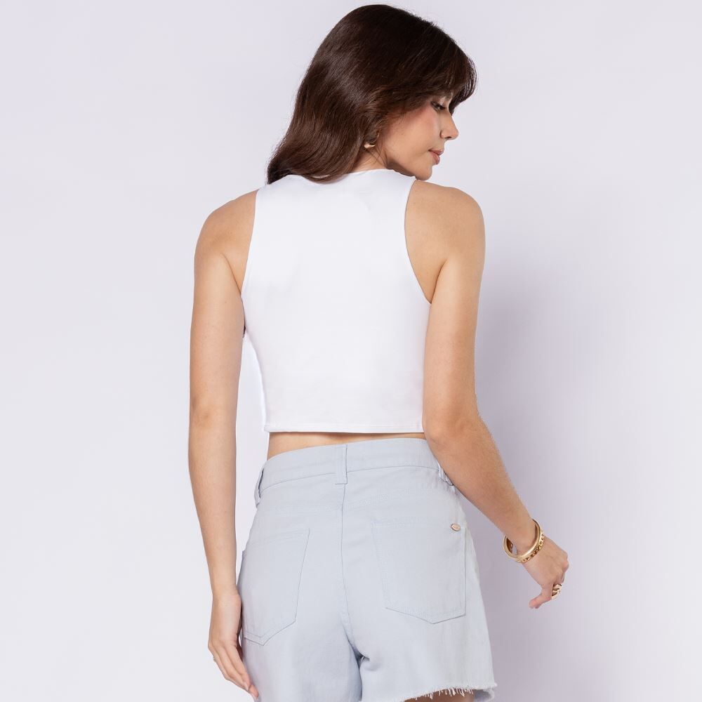 Cropped Regata Feminino Em Poliamida Boby Blues