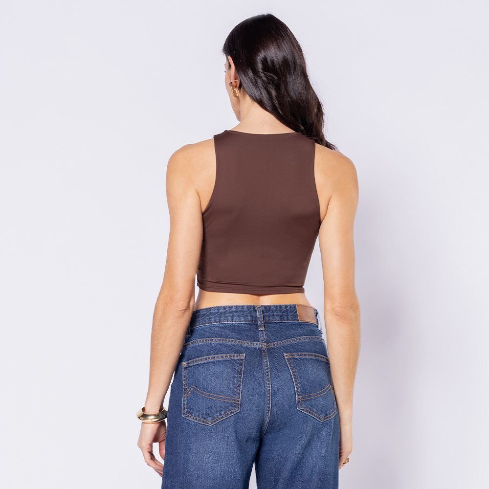 Cropped Regata Feminino Em Poliamida Boby Blues