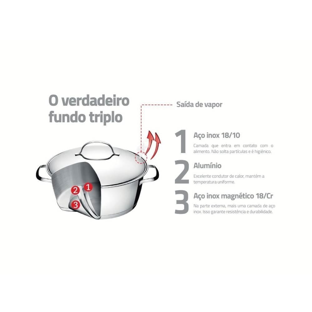 Cuscuzeira Allegra Tramontina Aço Inox - 2 Peças