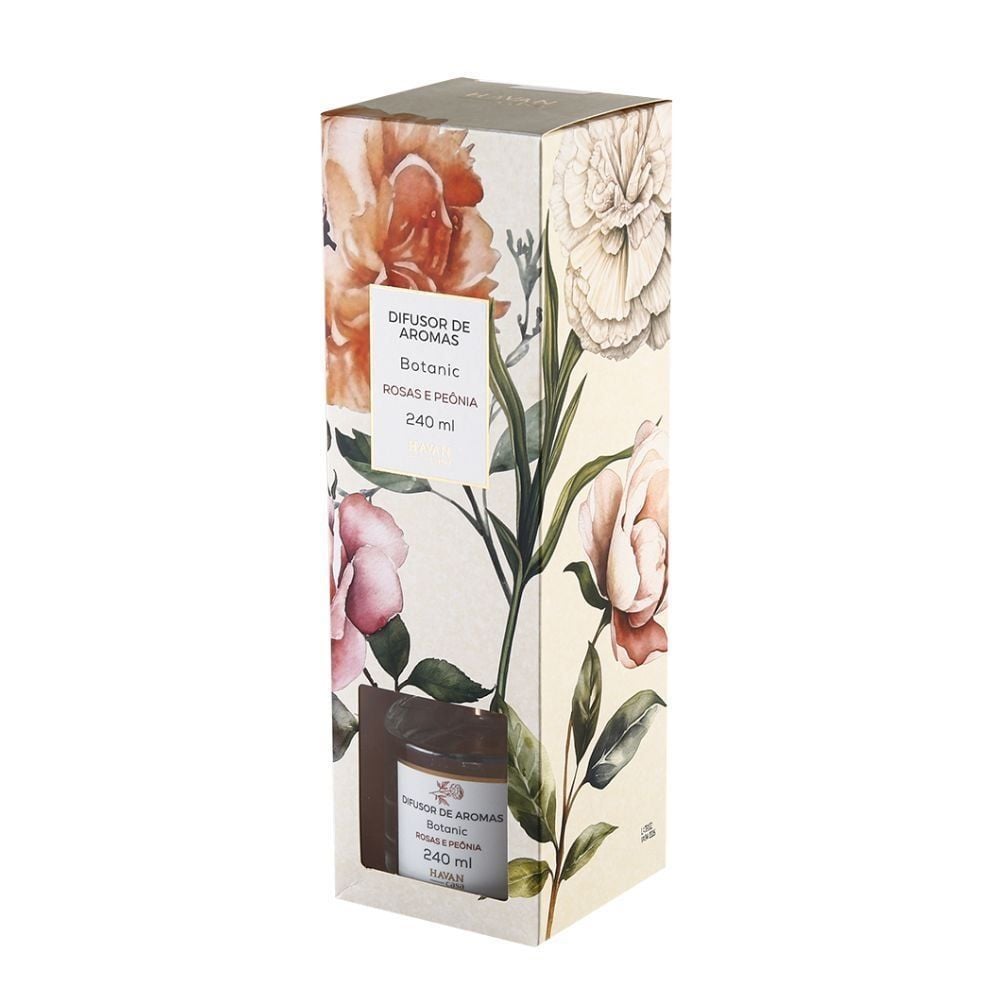 Difusor de Aromas Botanic 240Ml Havan Casa - Rosas Peônia