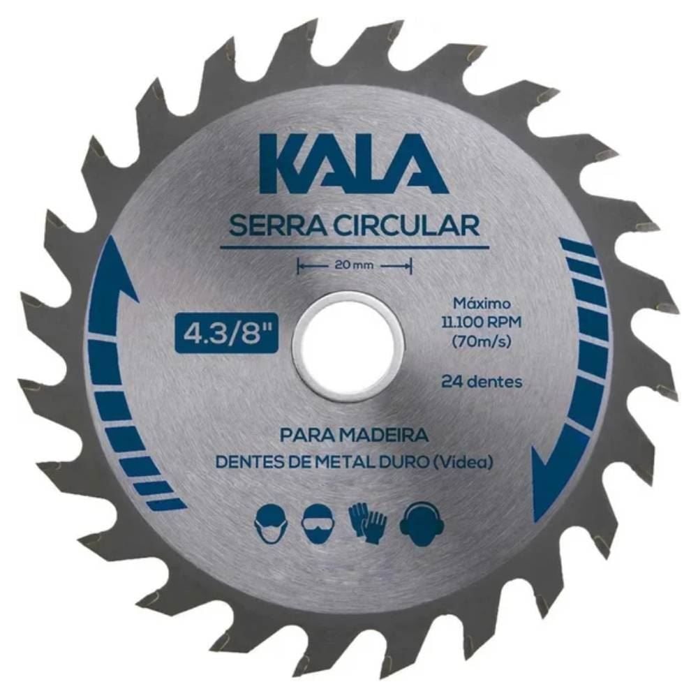 Disco De Serra Circular 4.3/4" 24 Dts 20Mm Kala - Aço