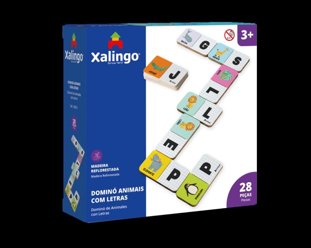 Dominó Animais com Letras Xalingo
