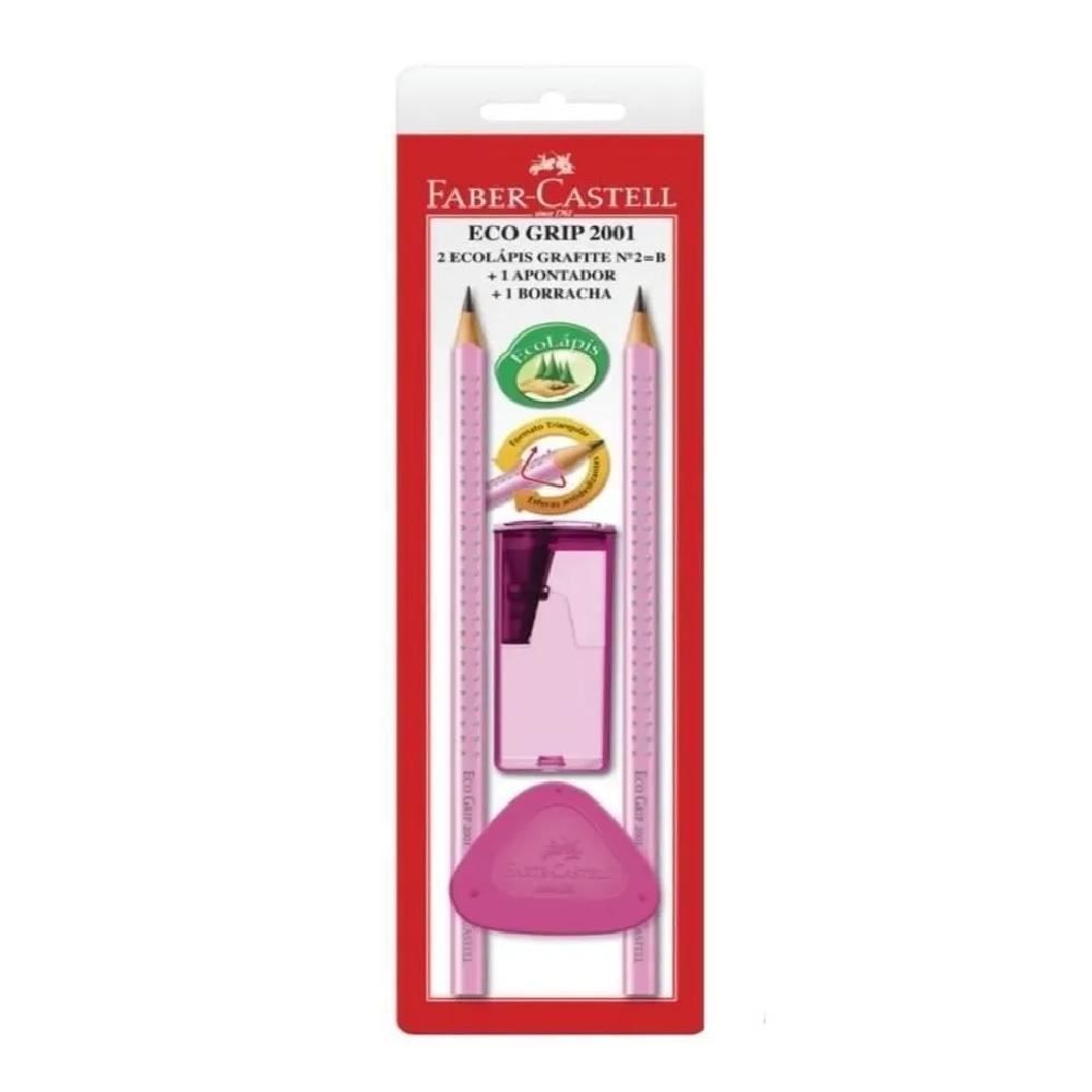 Ecolápis 2 Unidades Com Apontador E Borracha Faber Castell - 4 Unidades