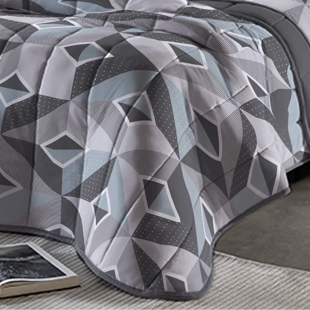 Edredom Casal Comfort Plush Dupla Face Havan Casa - Bruce Cinza